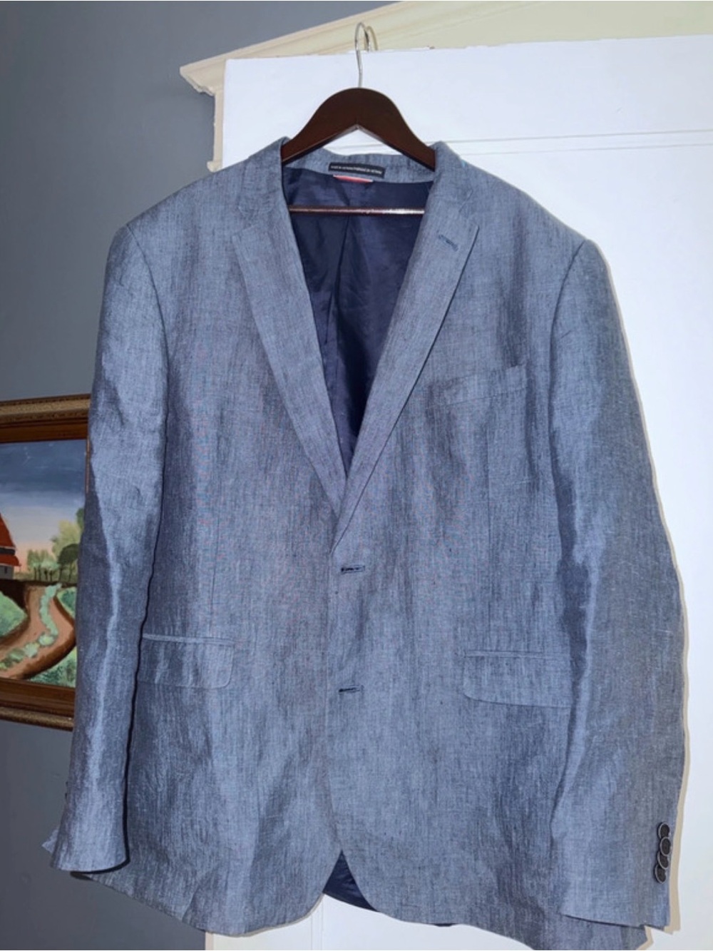 Light Blue Men's Linen Blazer - Unbranded - Picture 1 of 3